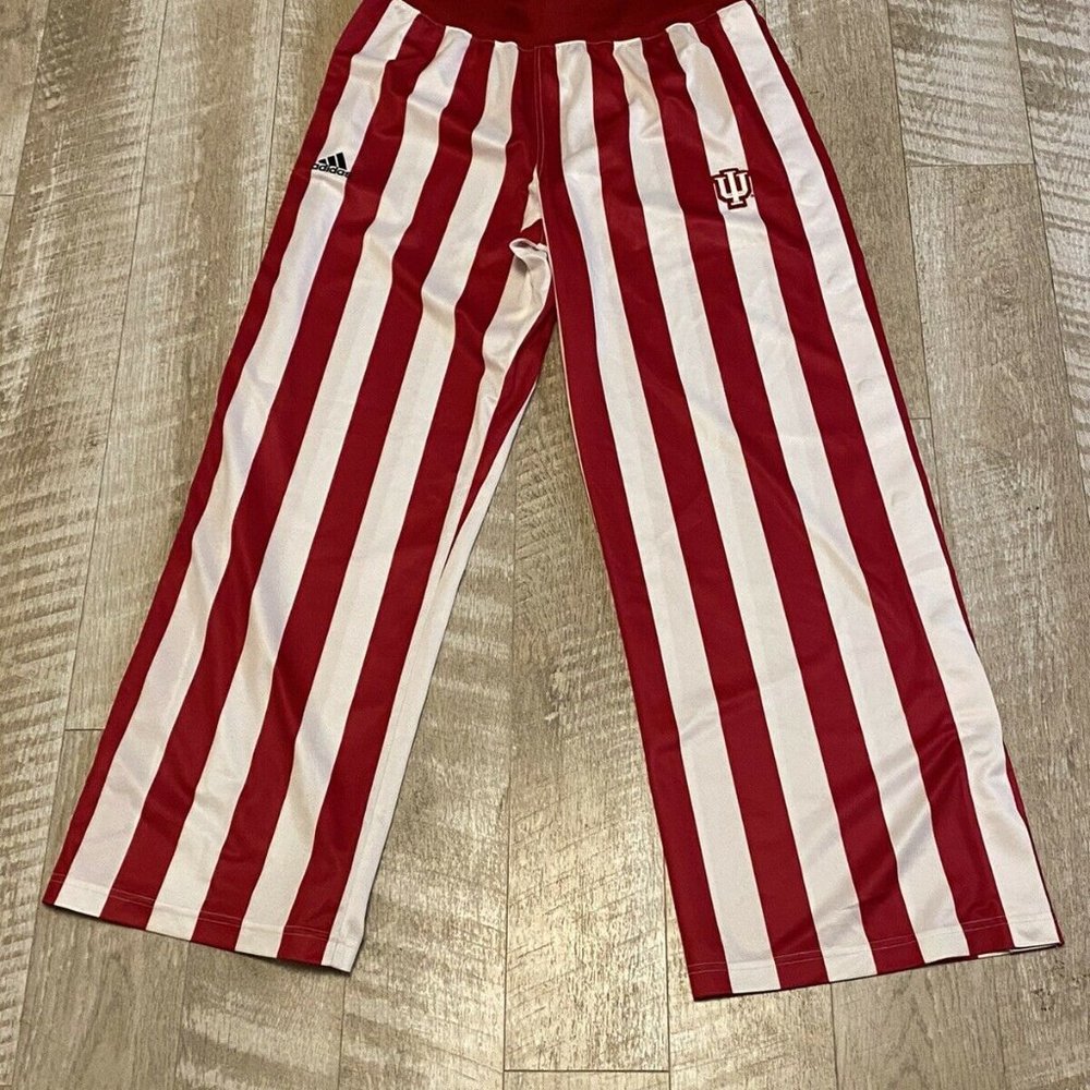 Indiana Hoosiers Candy Stripe Pants Adidas Basketball Warmups Breakaway Medium